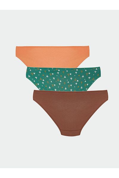 LC Waikiki Lcw Dream Green Printed Bikini Panties 3 Pack
