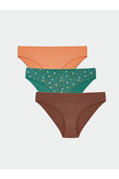 LC Waikiki Lcw Dream Green Printed Bikini Panties 3 Pack