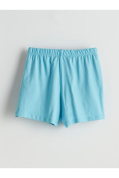 LC Waikiki Pantaloni scurți pentru femei LCW Young Blue cu talie elastică cu imprimeu