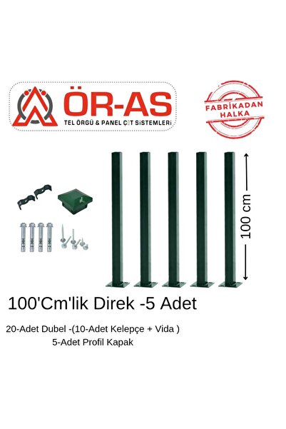 ÖR-AS TEL ÖRGÜ & PANEL ÇİT SİSTEMLERİ Panel Çit Direği Aksesuarlı (-100cm-) Y...