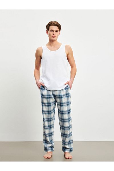 LC Waikiki Petrol Standard Fit Plaid Men's Pajama Bottom