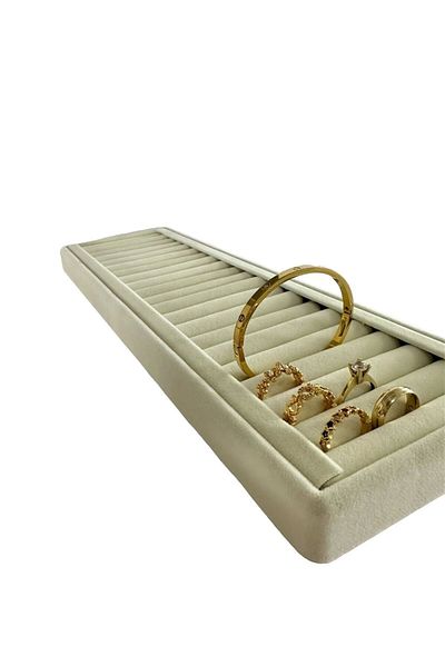 MeGass Dekor Εγχώριας παραγωγής Suede Fabric Cream Χρώμα 35/11 cm Σφιγκτήρας-βραχιόλι Βάση οθόνης