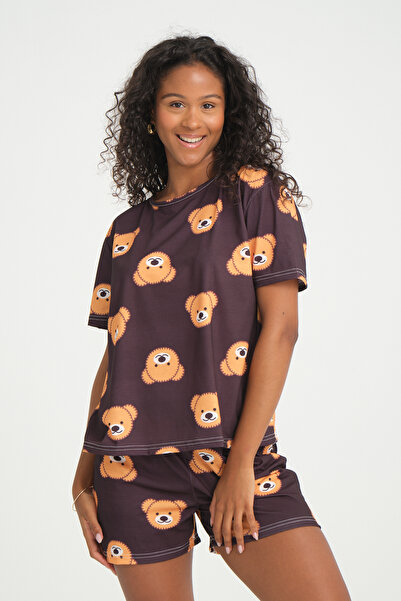Rasabeauty iLove Pantaloni scurți cu mânecă scurtă Set de pijamale pentru fem...
