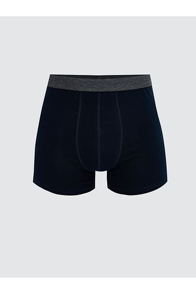 LC Waikiki Navy Blue Standard Fit Cotton Flexible Men's Boxers 3-Piece