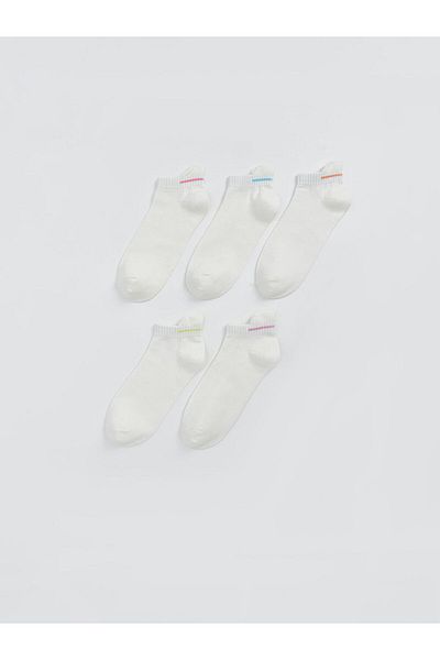 LC Waikiki Lcw Dream White Women's Plain Booties Socks 5-Pack