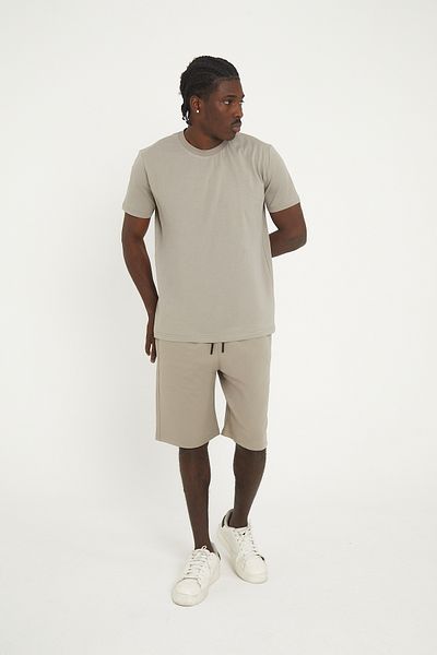 KAPHONE Men's Plain Shorts Tshirt Bottom Top Set