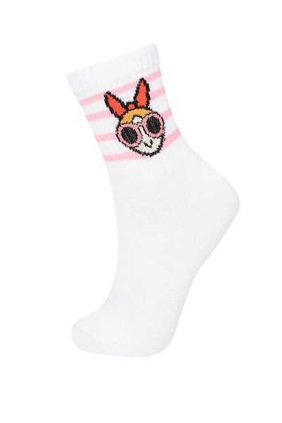 DeFacto Дамски памучни чорапи Powerpuff Girls 3 пакета B8756axns