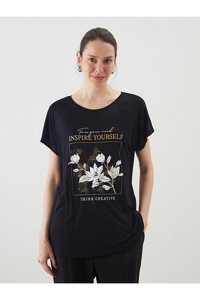 LC Waikiki Νέα σεζόν Crew Neck Printed Γυναικείο Tisort - S5KR15Z8