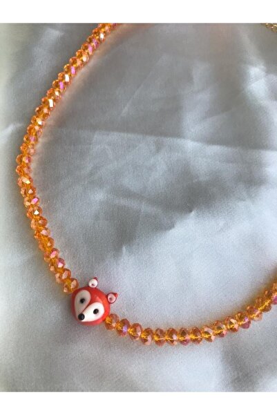 PEONY peonyofficiall Tilki Cam Murano Turuncu Kristal Detaylı Kolye Kararmaz ...