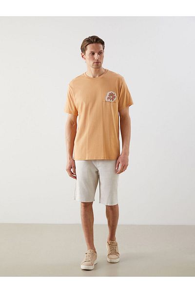 LC Waikiki Νέα σεζόν Crew Neck κοντομάνικο εμπριμέ χτενισμένο βαμβακερό ανδρικό Tisort - S5J692Z8