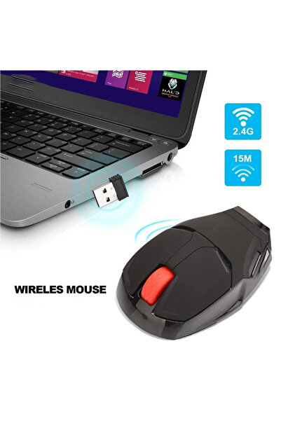 Cloody 2.4 Ghz Iron Man Tasarımlı Kablosuz Sessiz Kırmızı Işıklı Mouse
