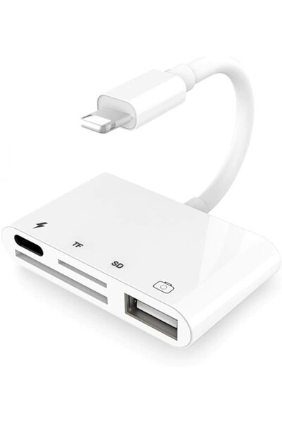 Alfais Apple Lightning To Usb Lightning Micro Sd Tf Kart Okuyucu Çevirici Dönüştürücü Adaptör 4333