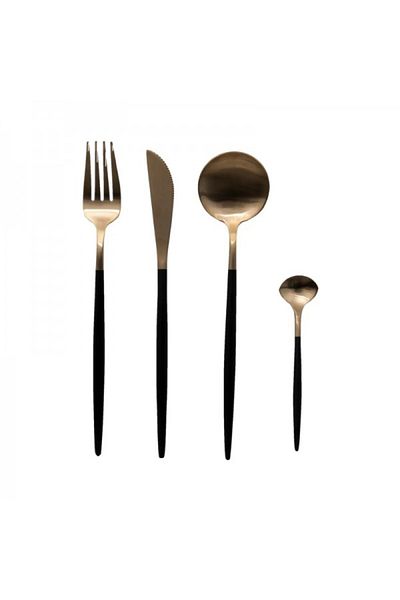 Secret de Gourmet Set tacamuri, 24 piese, Ida Black&Gold