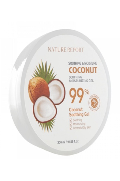 NATURE REPORT ناتشر ريبورت جل مرطب ومهدئ جوز الهند الطبيعي 300 مل