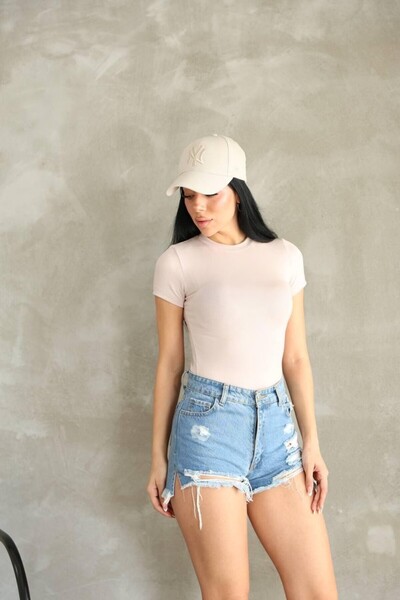 Moda Banuş Висококачествена бежова еластична материя Buzzy Fabric с велосипед...