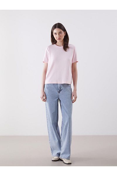 LC Waikiki Lcw Vision Pink Crew Neck Women's T-Shirt