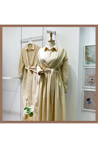 Faya Boutique Φόρεμα Ruban σε μπεζ χρώμα