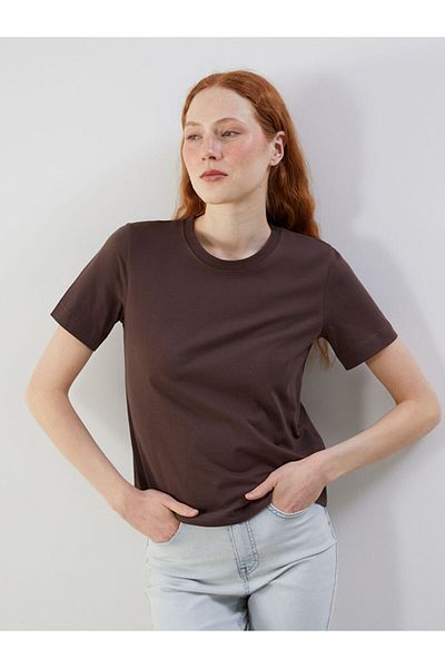 LC Waikiki Lcw Vision Brown Crew Neck Women's T-Shirt