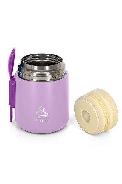 FREDO Duo Dine Bebek Lila Mama Kabı & Yemek Termosu,8 Saat Sıcak, 12 Saat Soğuk Tutma 48 Saat Buz 500 ml