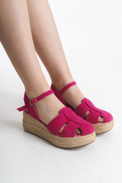 Elile Shoes Genuine Leather Soft Sole Wedge Heel Sandals