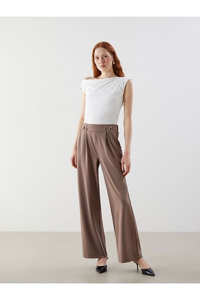 LC Waikiki Lcw Vision Brown Women's Elastic Waist Pants