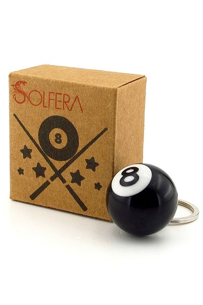 Solfera 8 Number Billiard Ball - Game & Sports - Black Keychain Kc275
