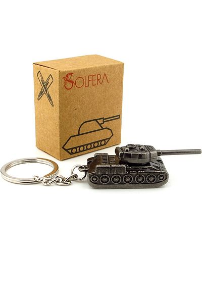 Solfera Armored Battle Tank Figure - Metal Metal Keychain Kc295