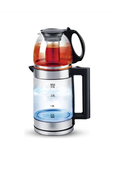 Home Slıvers Carst Alman Teknolojisi Kristal Cam Çay Ve Su Isıtıcı 2 Litre Ke...