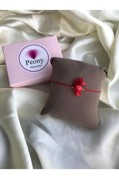 PEONY - peonyofficiall Red Sea Horse Glass Murano Bracelet Red String Bracelet