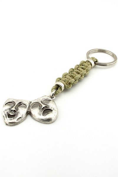 Solfera Theater Crying Laughing Mask Tragedy and Comedy Rope Knitting Keychain Kc313