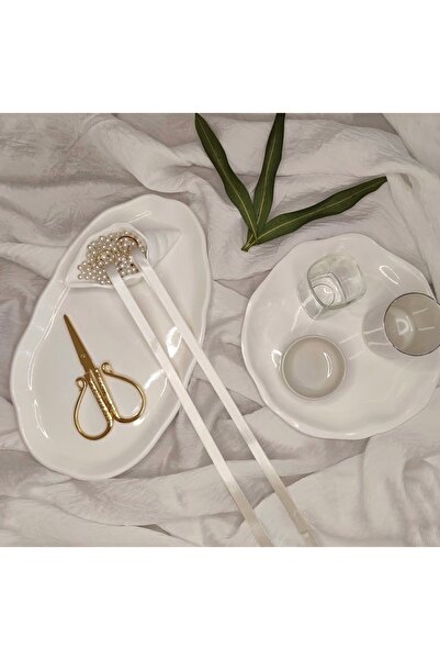 Bautinq Store Handmade Glossy Promise Tray,Engagement Tray,Jewelry Organizeri 2 Trays Including Oyster Pearl Ribbon