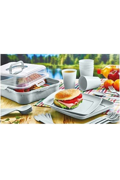 HOBBY LİFE 32 Piece Magic Picnic Set with Bag for 6 Persons