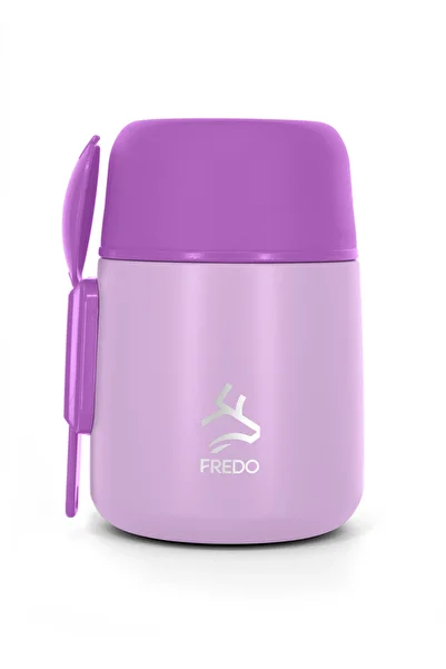FREDO Duo Dine Baby Lilac Food Container & Food Thermos, Keeps Hot for 8 Hours, Keeps Cold for 12 Hours, Keeps Ice for 48 Hours, 500 ml