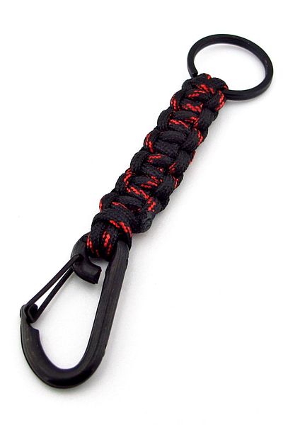 Solfera Black Hook Outdoor Hook Camper Black Red Paracord Braid Kc297