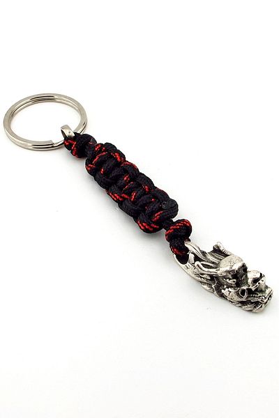 Solfera Dragon Head Dragon Macrame Knit Metal Tip Keychain Kc301