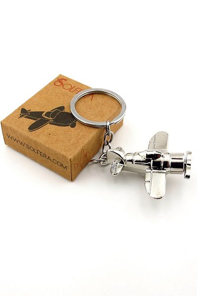 Solfera Pırpır Airplane 2. World War Ii Aircraft Shiny Silver Color Metal Keychain Kc280