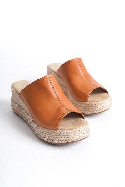 Elile Shoes Παντόφλες με τακούνι με μαλακή σόλα από γνήσιο δέρμα