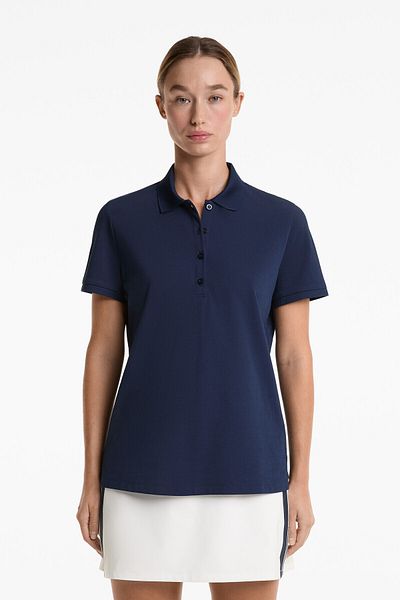 Oysho Short-sleeved cotton blend piqué polo shirt