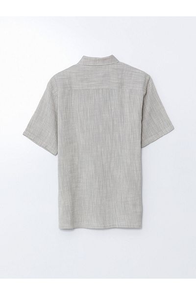 LC Waikiki Lcw Vision Gray Regular Fit Short Sleeve Men's Textured Shirt