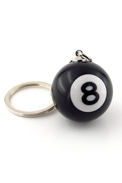 Solfera 8 Number Billiard Ball - Game & Sports - Black Keychain Kc275