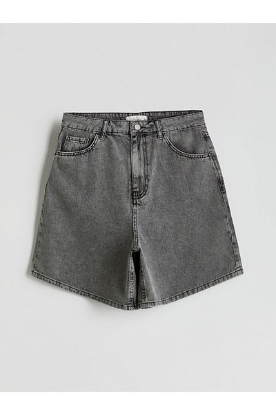 LC Waikiki Natuvera Black Standard Fit Women's Jean Shorts