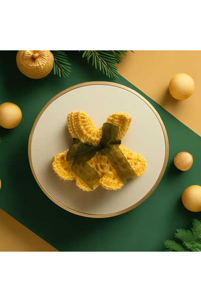 Lady Fify Hamster için Yeşil Kurdaleli Sarı Elbise