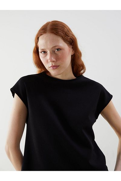 LC Waikiki Natuvera Black Crew Neck Women's T-Shirt