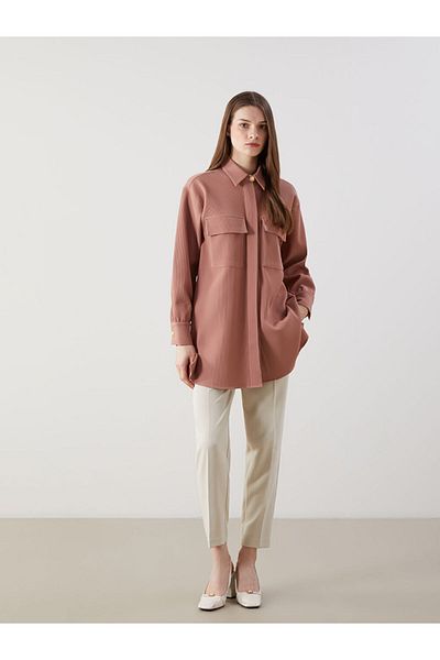 LC Waikiki Lcw Textured Oversize Women's Shirt Tunic Fast Fashion