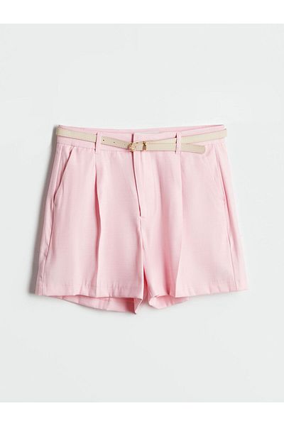 LC Waikiki Lcw Vision Pink Women's Shorts with Waist Belt