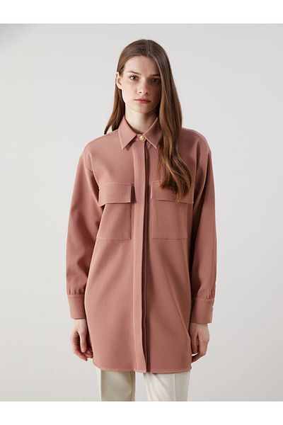 LC Waikiki Lcw Textured Oversize Women's Shirt Tunic Fast Fashion