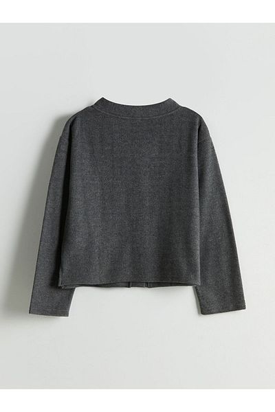 LC Waikiki Lcw Vision Anthracite V-Neck Women's Knitwear Cardigan