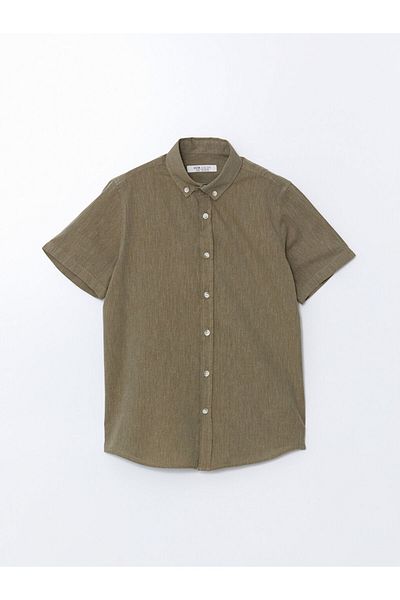 LC Waikiki White Linen Blend Boy's Shirt