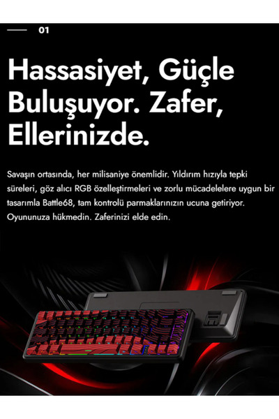 ULUGAMES Eweadn Battle 68 He Hall Effect Rapid Trigger 8000 Hertz (MANYETİK SWİTCH) Mekanik Klavye