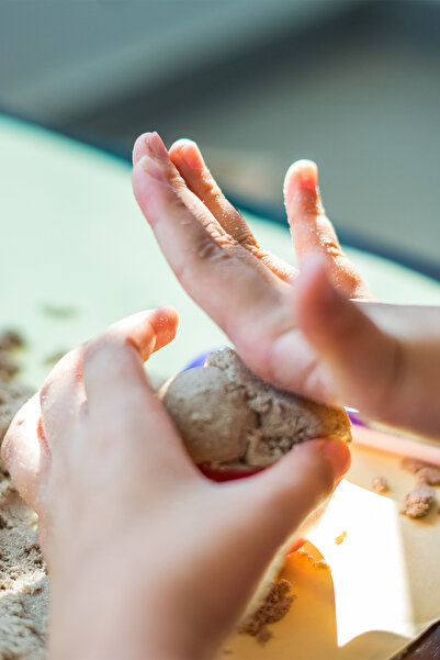 TutturX Natural Kinetic Sand 500Gr Bucket with 6 Molds as a Gift